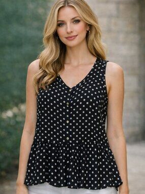 Rock Candy chiffon polka dot top